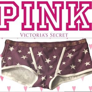Victoria’s Secret Pink “Stars” Logo Boyshorts NWT